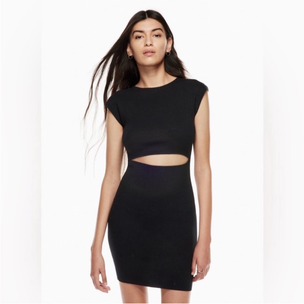 Wilfred Black Ribbed Knit Dress